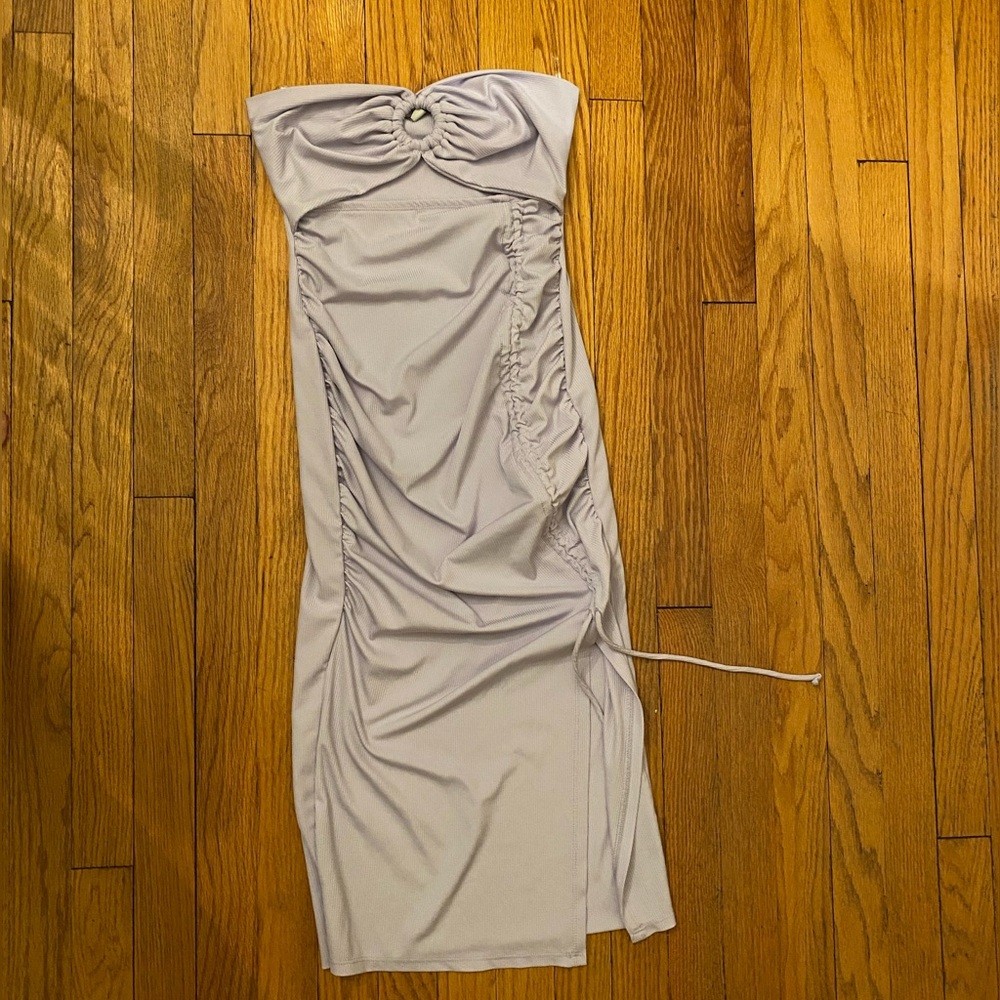 Haute Monde High Low Dress in Light Gray